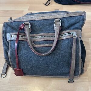 UC MZ Wallace wool bag with leather trim